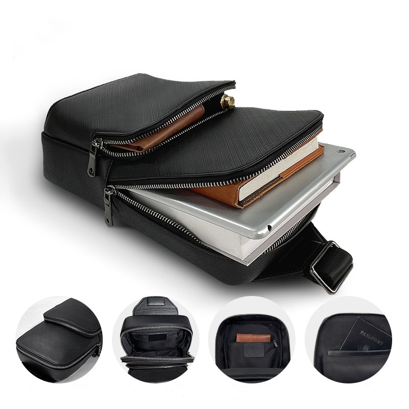 Sling Backpack Shoulder - Mode Design Zwarte Heren Sling Borsttas