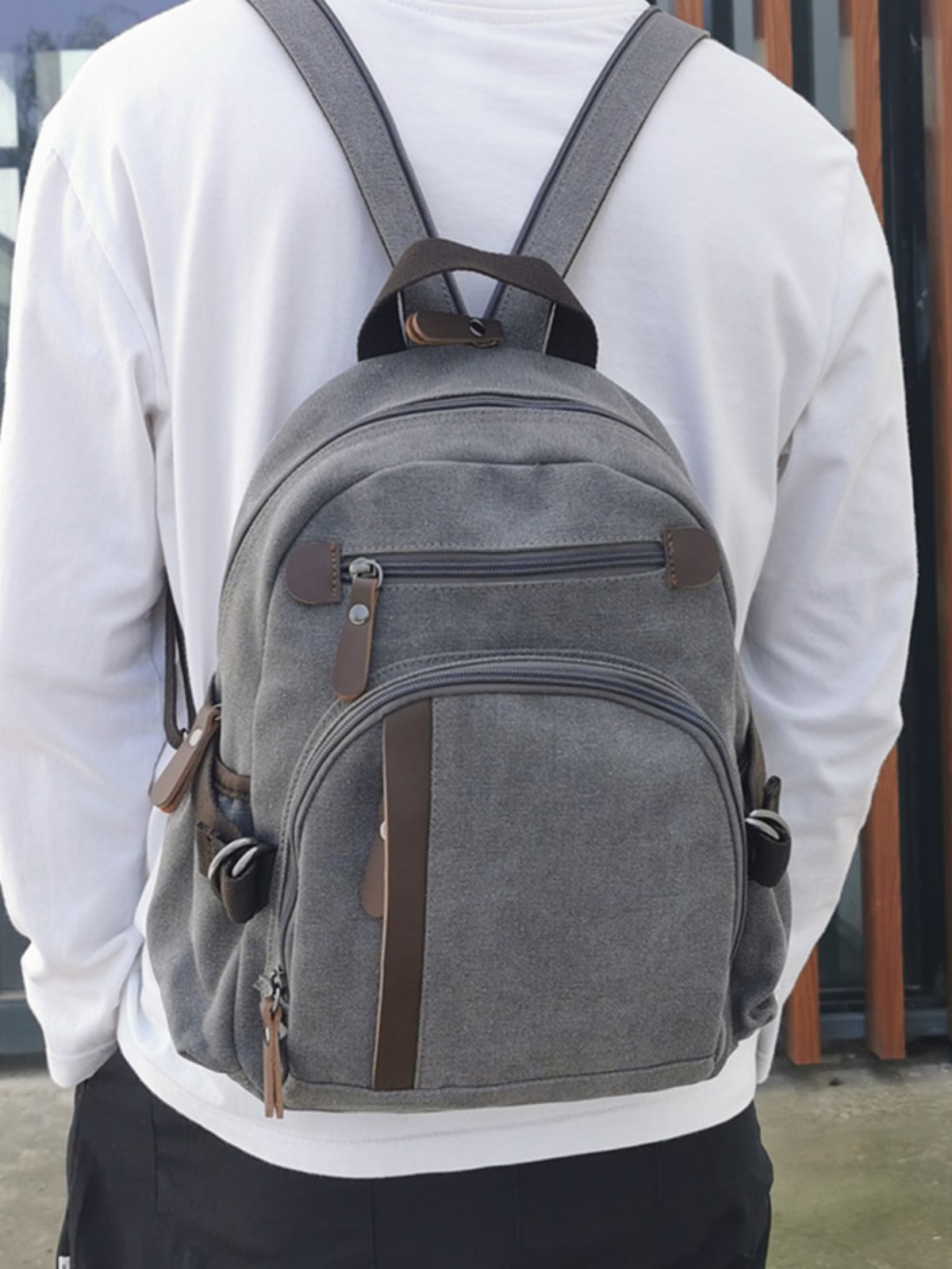 Canvas Backpack Casual - Kleine canvas rugzak, geschikt voor vrijetijd,