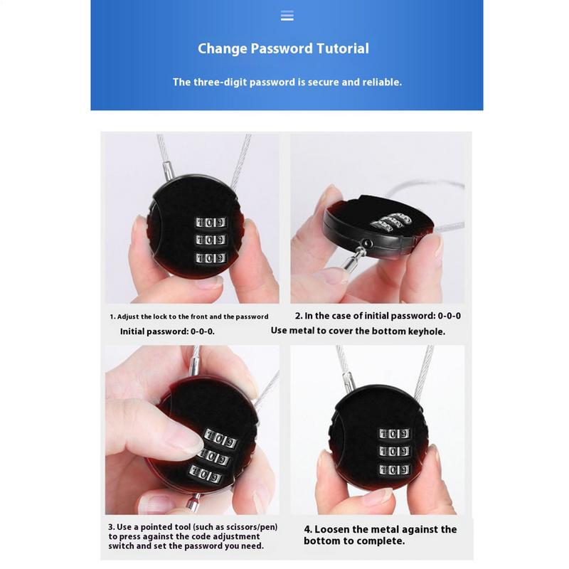 Ronde vorm bagage comboslot 3- - Backpack Lock Combo recensie en prijs